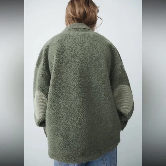 Zara Green Sherpa Jacket - Picture 5 of 6